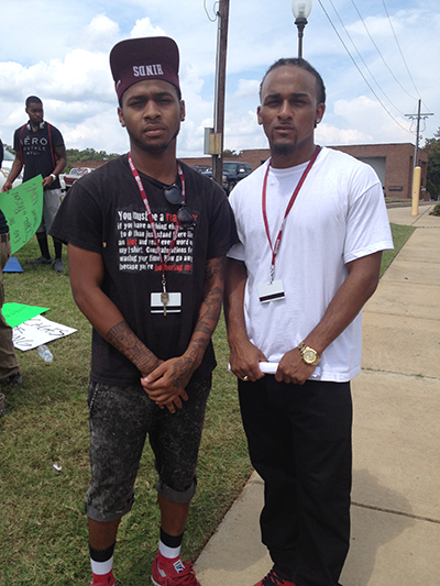 Elijah Moore (left) and Akinola Gonzalez (right) were both arrested on the campus of Hinds Community College in the same week on the same charge: an alleged “sagging” of the pants below the waistline. (Photo: Dara Cooper)