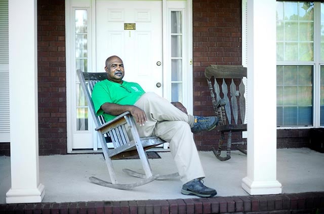 Smith at his home, near Tallassee, AL. His house, now adjacent to the Stone's Throw landfill, was built on the property that his family has owned since his great-grandfather's time. (Photo: Jeronimo Nisa for Earthjustice)