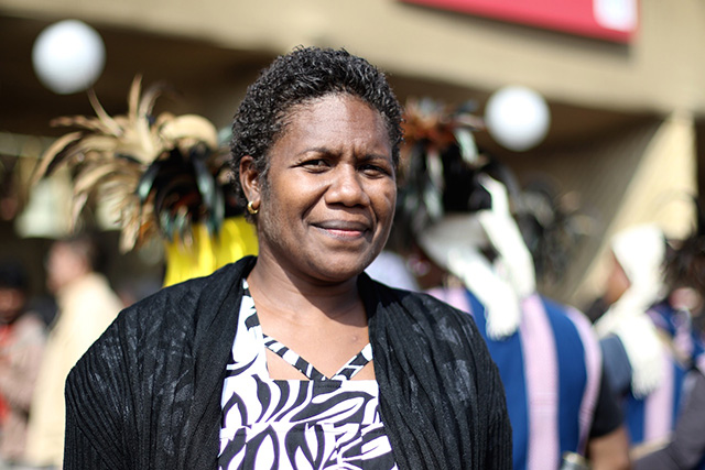  “My mother is a slow food champion and is my inspiration. Our traditional foods are disappearing, and my mother is working hard to revive it,” said Beverlin Mahana, Tanna Island, Vanuatu. “We are blessed with such beautiful vegetables; our soil is rich. Climate change is affecting us. In the future I want to work with communities to revive our traditional meals.” (Photo: Rucha Chitnis)