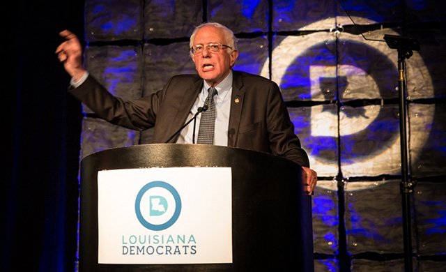 Bernie Sanders speaks at a Democratic fundraising event in New Orleans on July 1, 2015. (Photo: Julie Dermansky)