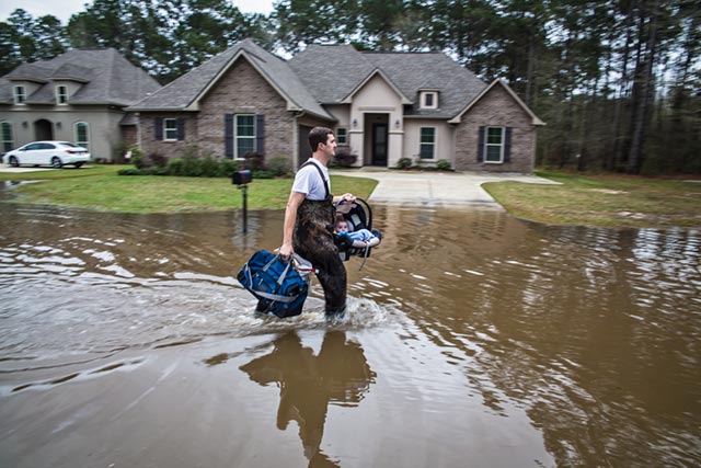 Room in Walter Unglaub’s home after a flash flood moved through the area. (Photo: © 2016 Julie Dermansky)