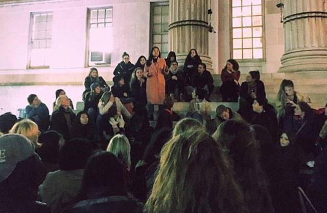 At National Women's Liberation's November 15 general meeting in New York City, there were so many women, not all could fit in the space. So hundreds of women went to a nearby park and held a speak out to discuss building a movement against Trump and Pence, and building a strong women's liberation movement. (Photo: Erin Mahoney)