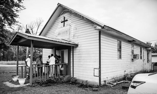 The Mount Triumph Baptist Church in St. James at a break during a meeting with community members and environmental groups. (Photo: Julie Dermansky)