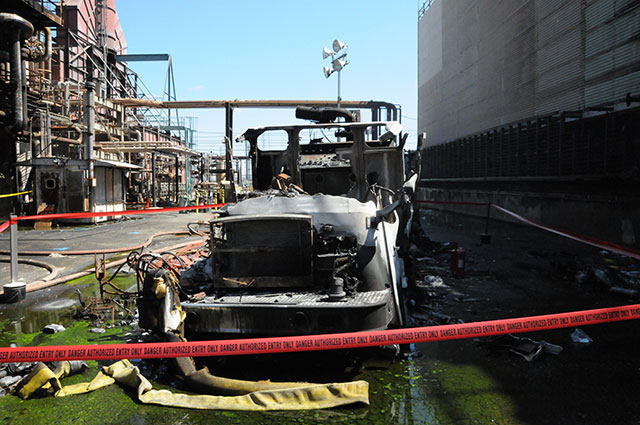 The Chevron refinery in Richmond, California, where a huge blast on August 12, 2012, from a ruptured pipe sent 18 employees running for cover, and another fleeing to a fire engine, just in time to avoid a fire ball that engulfed the truck. (Photo: Courtesy of the Chemical Safety Board)