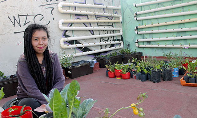 Jacqueline Celestino Ortiz on the roof of El BANCO.