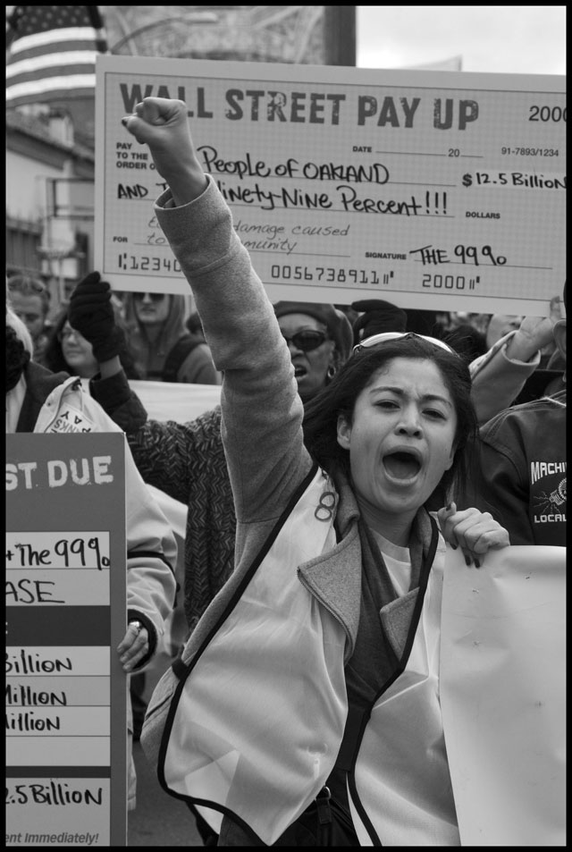 During Occupy Oakland in 2011, the unions of the Alameda County Labor Council organized a march in support of Occupy. (Photo: David Bacon)