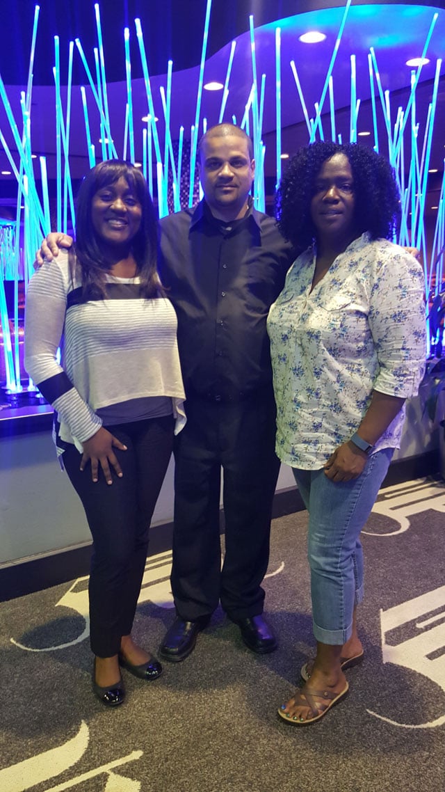 Jobie Taylor and his wife, Annette (left) and his sister, Sabrina Whitlock (right), in 2017 presenting at a prison and family conference in Dallas. (Photo: Courtesy of Jobie Taylor)
