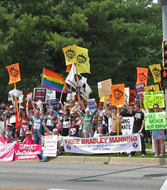 Activists Converge on Kansas Base Demand Fair Trial for Manning