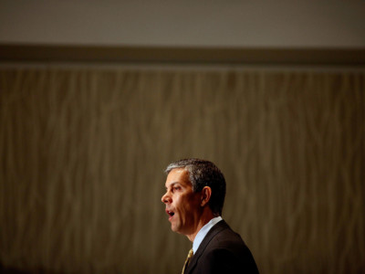 Education Secretary Arne Duncan addresses the opening session of the first federal Bullying Prevention Summit August 11, 2010 in Washington, DC.