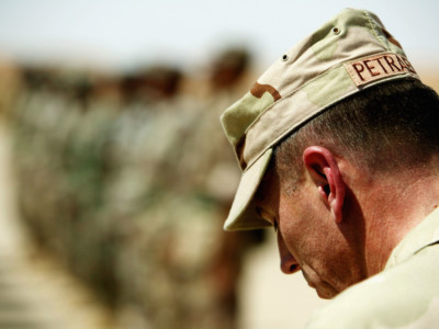 General David Petraeus tours an Iraqi Army facility where the training is done by Iraqi trainers who received their initial instruction from Coalition instructors, June 17, 2004, in Kirkush, Iraq.
