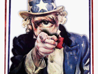 Uncle Sam with one eye watching