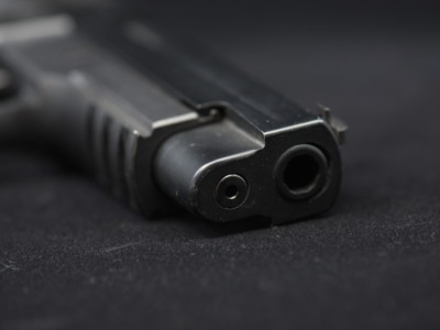 A black pistol