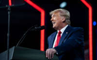 Former President Donald Trump speaks during the final day of the Conservative Political Action Conference held at the Hyatt Regency Orlando on February 28, 2021, in Orlando, Florida.