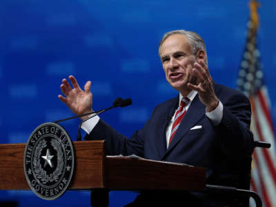 Texas Gov. Greg Abbott speaks at the NRA-ILA Leadership Forum during the NRA Annual Meeting & Exhibits at the Kay Bailey Hutchison Convention Center on May 4, 2018, in Dallas, Texas.