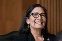 Rep. Debra Haaland, President Joe Biden's nominee for Secretary of the Interior, speaks during her confirmation hearing before the Senate Committee on Energy and Natural Resources,at the U.S. Capitol in Washington D.C., on February 24, 2021.