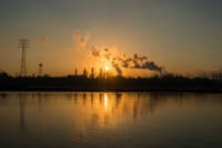 Smoke billows from one of many chemical plants in Baton Rouge, Louisiana, on October 12, 2013.