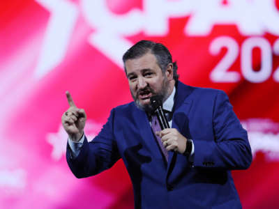 Sen. Ted Cruz addresses the Conservative Political Action Conference held in the Hyatt Regency on February 26, 2021, in Orlando, Florida.