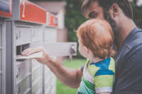 Child and parent check mailbox