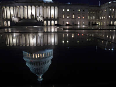 The U.S. Capitol is seen in the evening hours on March 5, 2021, in Washington, D.C.