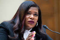 Rep. Cori Bush testifies during a House Oversight and Reform Committee hearing in Rayburn Building on May 6, 2021.