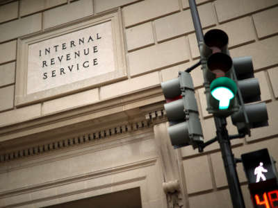 The Internal Revenue Service headquarters is pictured on April 27, 2020, in the Federal Triangle section of Washington, D.C.