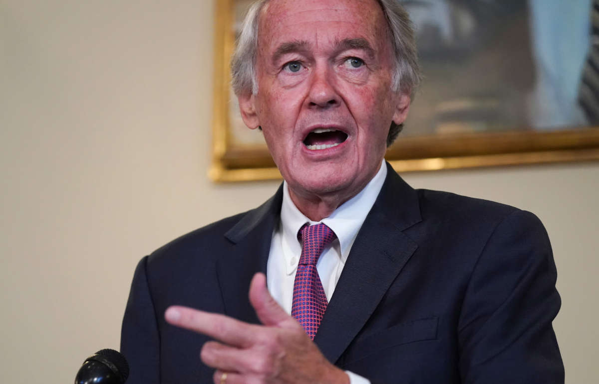 Sen. Ed Markey speaks at the Back the Thrive Agenda press conference at the Longworth Office Building on September 10, 2020, in Washington, D.C.