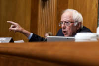 Senate Budget Committee Chairman Bernie Sanders gives an opening statement during a hearing on June 8, 2021, at the U.S. Capitol in Washington, D.C.