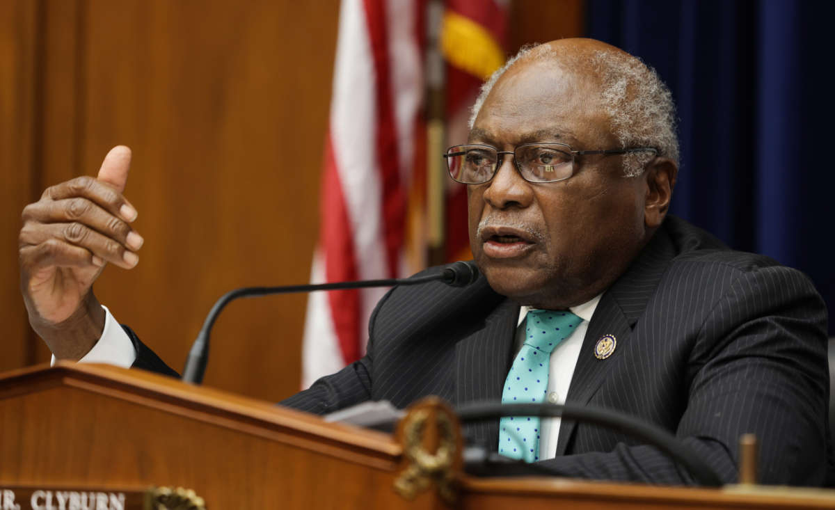 House Oversight and Reform Subcommittee Chairman James Clyburn speaks at a hearing on September 1, 2020, on Capitol Hill in Washington, D.C.
