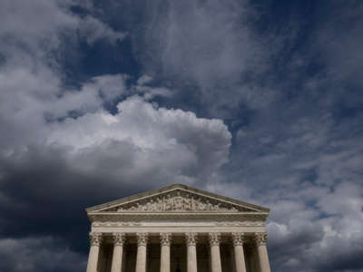 Clouds are seen above the U.S. Supreme Court building on May 17, 2021, in Washington, D.C.