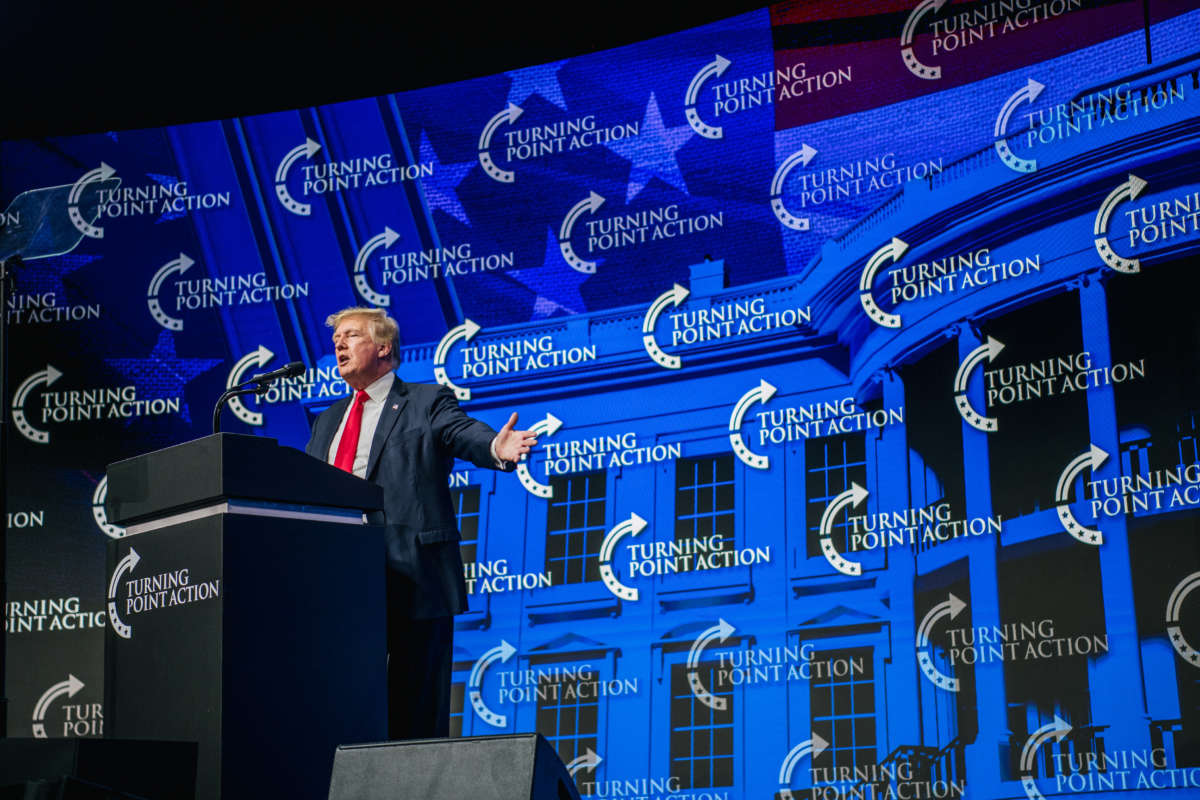 Former President Donald Trump speaks during the Rally To Protect Our Elections conference on July 24, 2021, in Phoenix, Arizona.