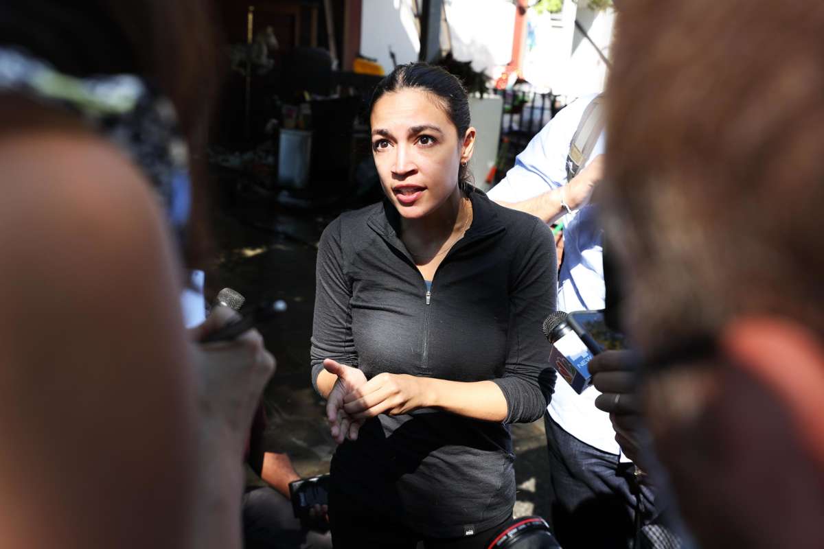 AOC talks to her constituents