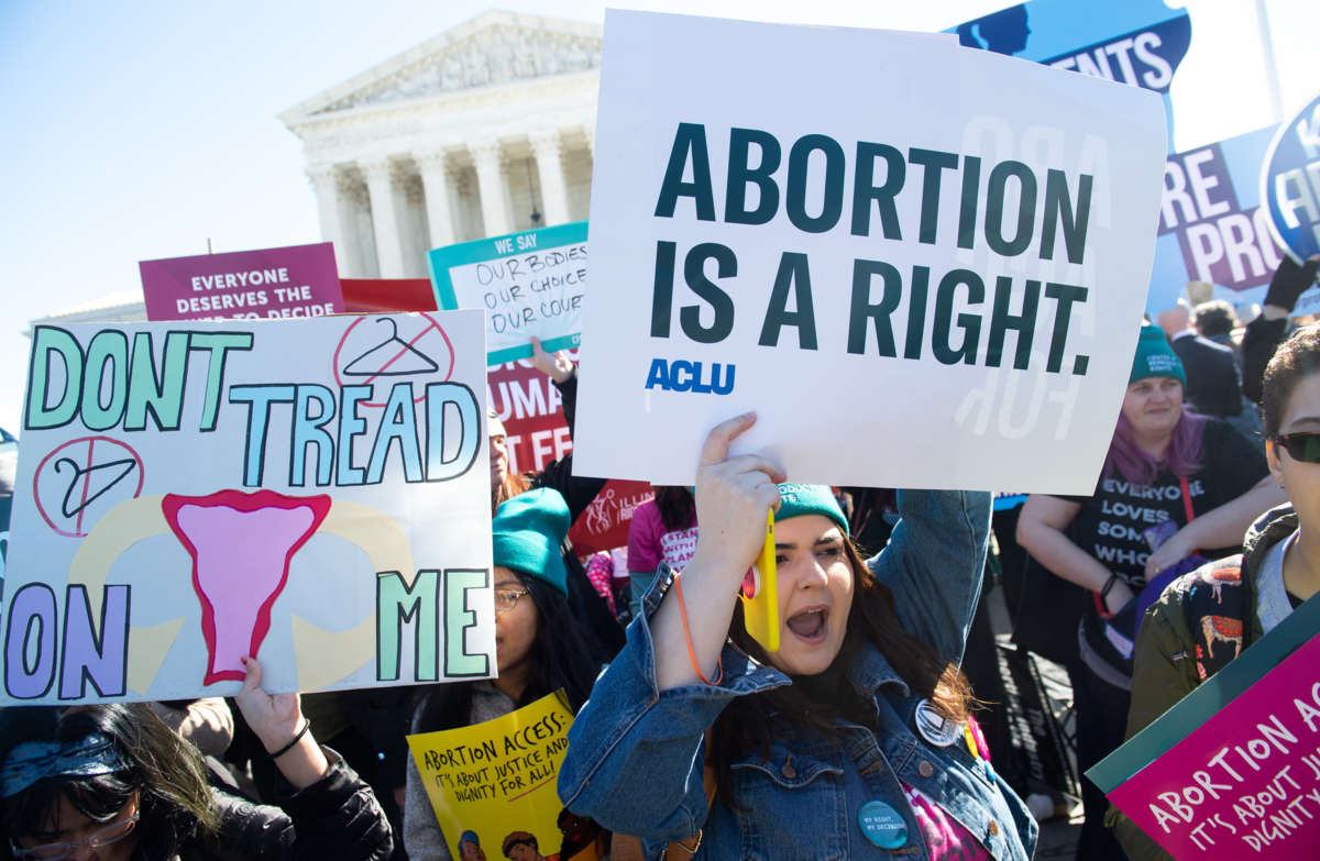 Healthcare activists protest on the steps of the supreme court of the united states to protect the right to an abortion