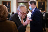 Chuck Schumer points at somebody