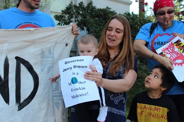 Mothers and Babies Against Fracking! (Photo by Dan Bacher)
