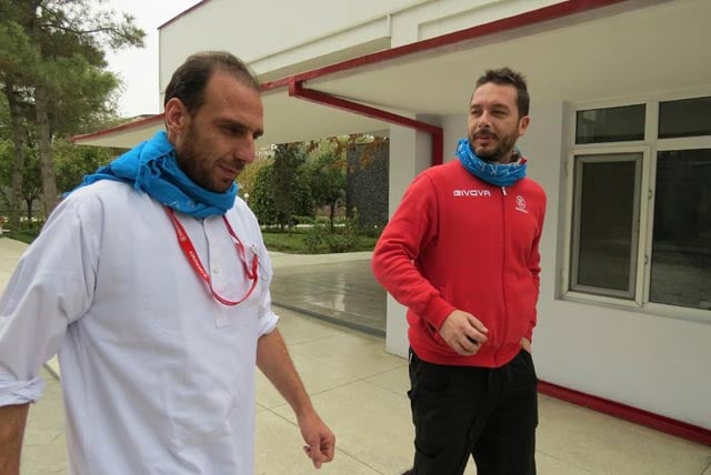 Yusof and Luca in Emergency Hospital, Kabul.