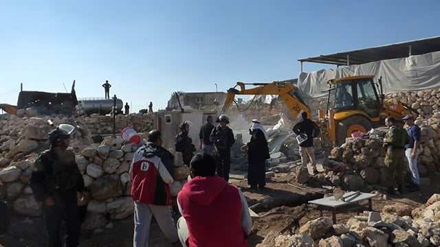 Israeli authorities demolish Palestinian homes in the South Hebron Hills. (Photo: Cassandra Dixon)