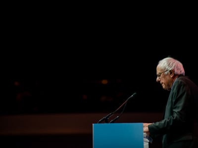 Vermont Senator Bernie Sanders speaks at the 2017 J Street National Conference in Washington, DC.