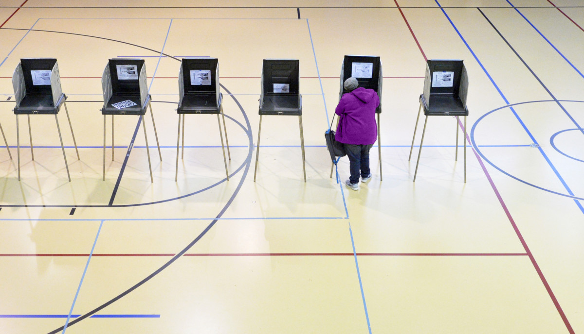 A woman votes on November 8, 2016, in Durham, North Carolina.