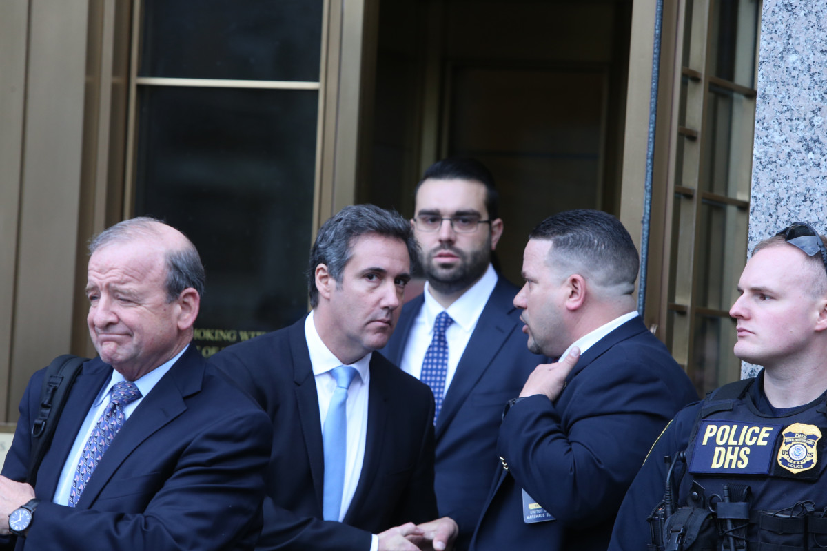 Michael Cohen leaves court after a hearing in Lower Manhattan, April 16, 2018.