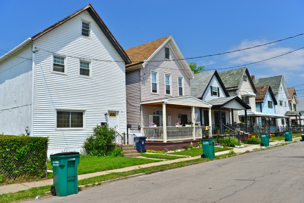 Houses in the industrial suburb of Buffalo, New York.