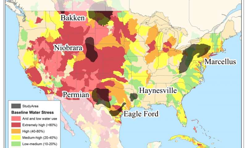 Shale drilling and fracking often occurs in areas already suffering from water stress.