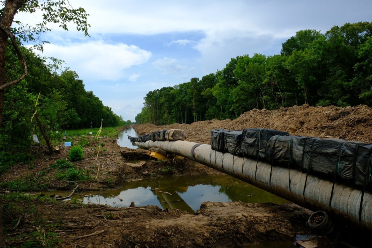 A Bayou Bridge Pipeline construction site in Louisiana's iconic Atchafalaya Basin, the nation's largest river swamp. Energy Transfer Partners agreed to halt construction of the pipeline on a parcel of private property this week after a conservation group filed a lawsuit on behalf of a landowner.