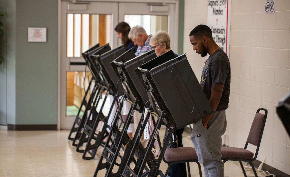 People cast their vote in Charlotte, North Carolina, on November 6, 2018.