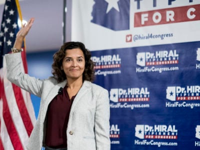 Democratic candidate for Congress Hiral Tipirneni speaks during her town hall meeting with supporters at the Rio Vista Recreation Center in Peoria, Arizona, on Monday, Oct. 22, 2018. Tiperneni lost to Rep. Debbie Lesko, R-Arizona, in a rematch of the special election in April.