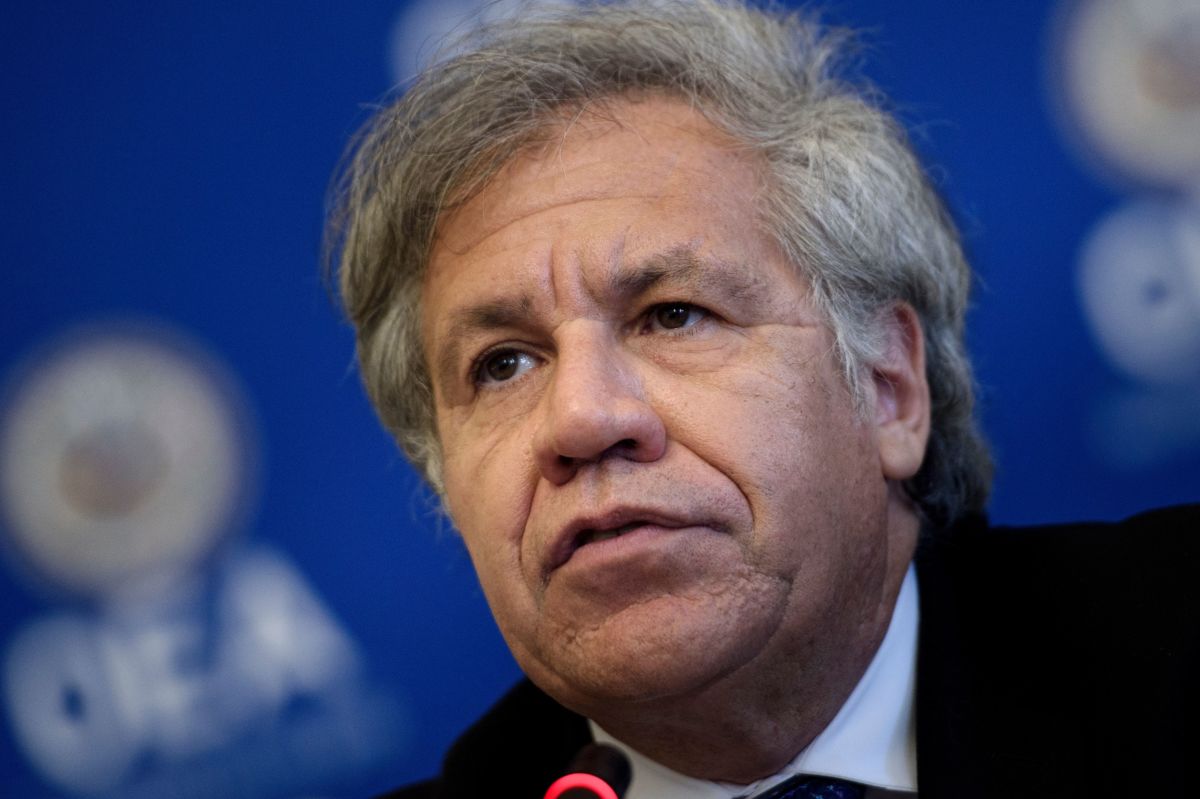 Organization of American States (OAS) Secretary General Luis Almagro speaks at a news conference about a report on potential crimes against humanity in Venezuela on May 29, 2018, at OAS headquarters in Washington, DC.