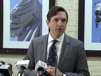 Stephen Waguespack, president and CEO of the Louisiana Alliance of Business and Industry, spoke at a recent press conference in Baton Rouge. His group is leading an effort to revive old tactics to extend corporate influence over state judges.