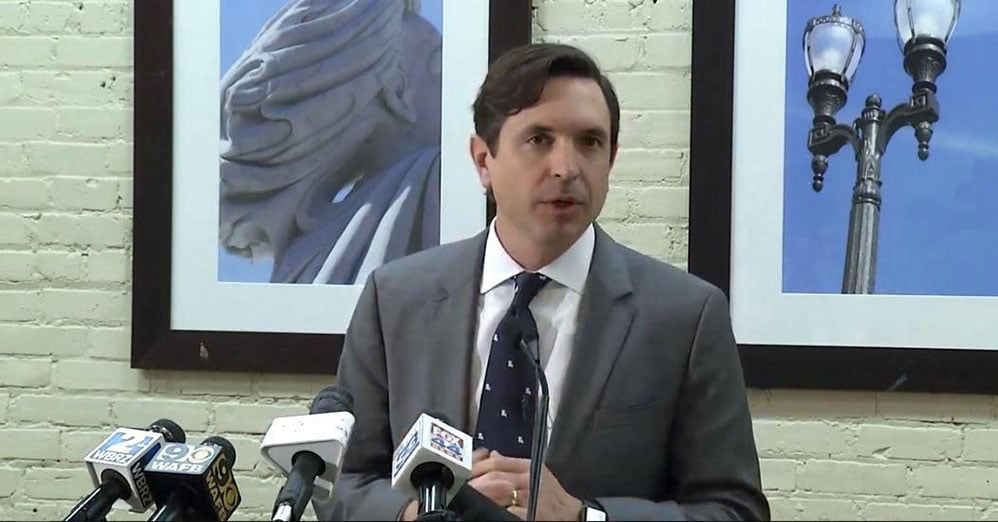 Stephen Waguespack, president and CEO of the Louisiana Alliance of Business and Industry, spoke at a recent press conference in Baton Rouge. His group is leading an effort to revive old tactics to extend corporate influence over state judges.