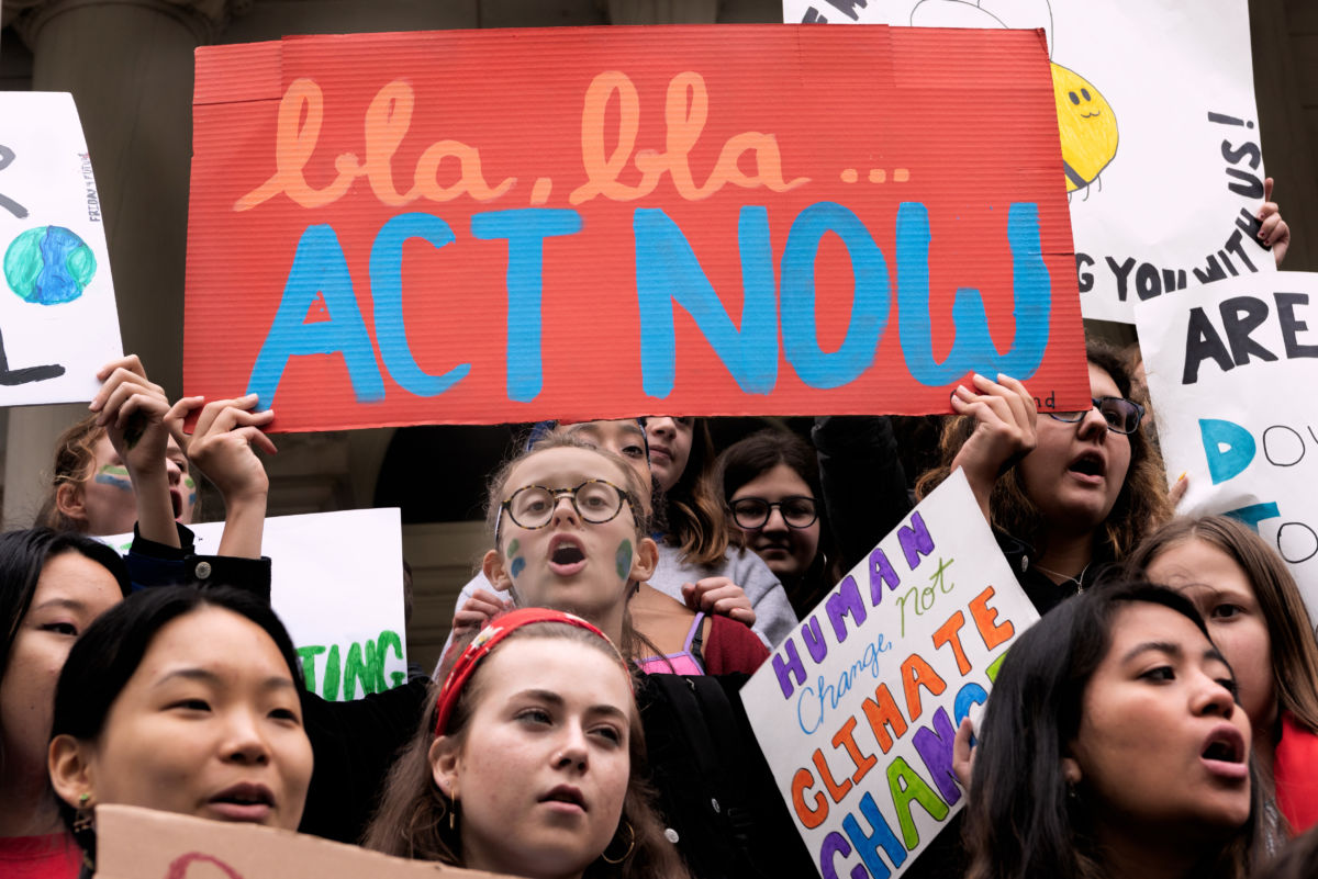 New York City students joined their counterparts from around the world demanding that elected officials put on end to the climate crisis.