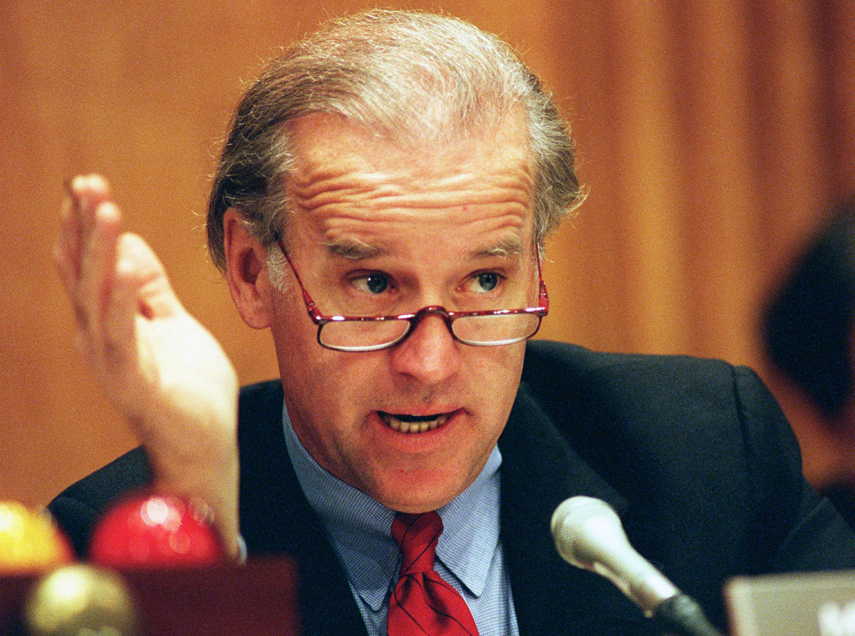 Joe Biden speaks during a senate hearing on October 28, 1997