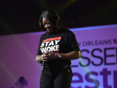 Sybrina Fulton, mother of Trayvon Martin, speaks onstage at the 2017 ESSENCE Festival at Ernest N. Morial Convention Center on June 30, 2017, in New Orleans, Louisiana.